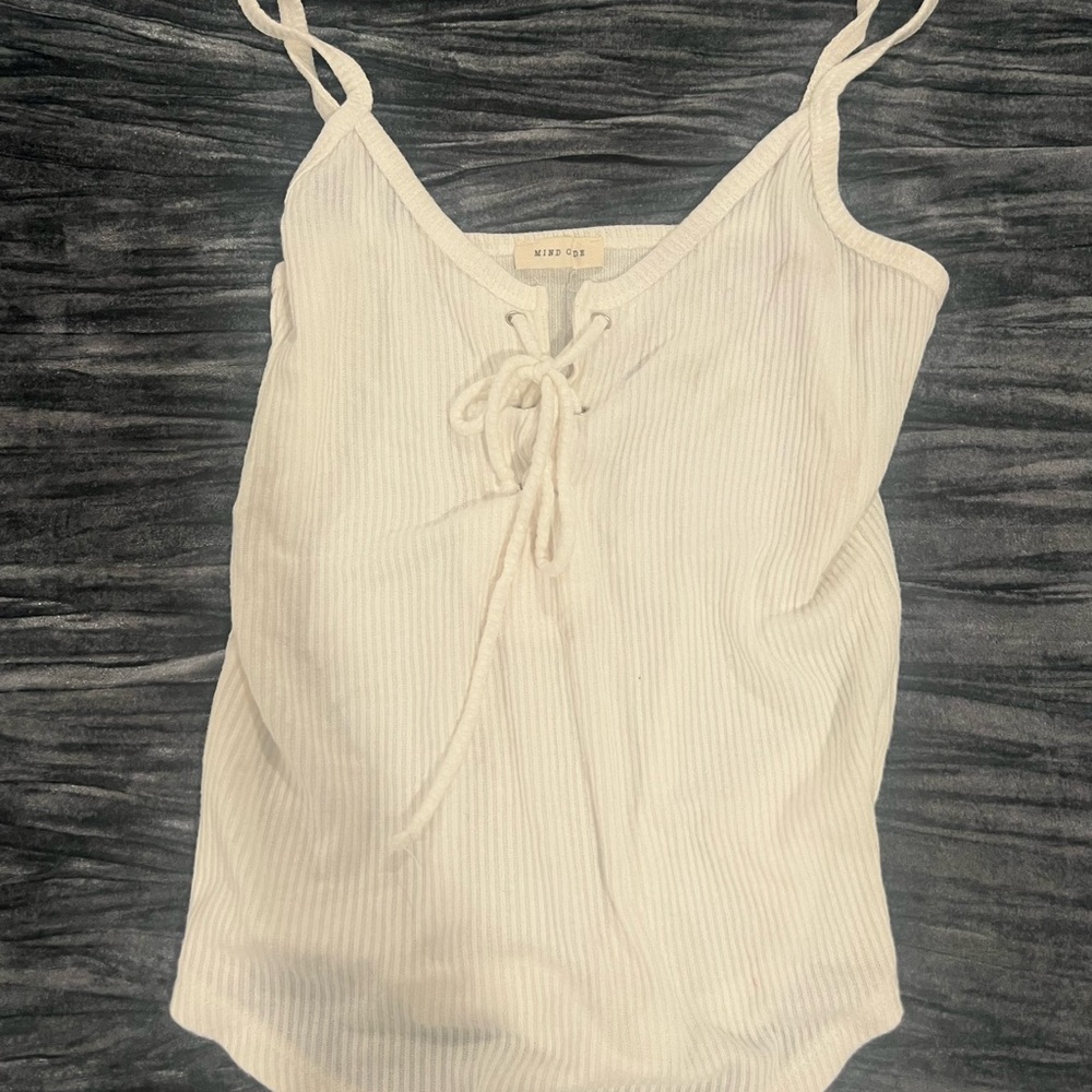 Mind Code Cream Ribbed Camisole Size L